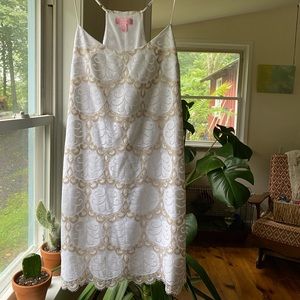Lilly Pulitzer Dusk Dress in White Lilly Pad Lace